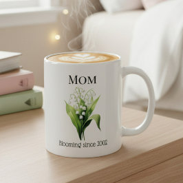 Birth Flower Lily of the Valley for Mom with Year Kaffeetasse