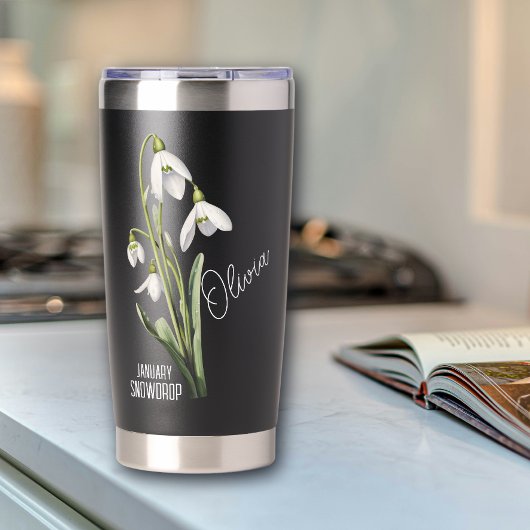 Birth Flower Month January Snowdrop Name Thermobecher