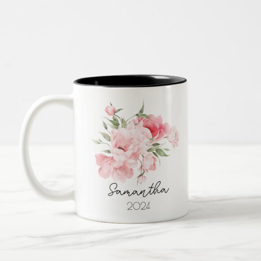 Birth Flower Mug Cup Zweifarbige Tasse (Links)
