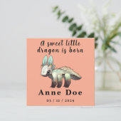 Birth Girl, Card Cute Dragon  (Stehend Vorderseite)