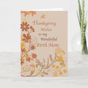 Birth Mama Erntedank wünscht Blätter und Blume Karte