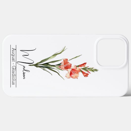 Birth Month Blume August Gladiolus Case-Mate iPhone Hülle (Rückseite (Horizontal))