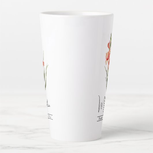 Birth Month Blume August Gladiolus Milchtasse (Vorderseite)