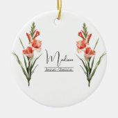 Birth Month Blume August Gladiolus Ornament (Vorne)