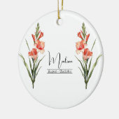 Birth Month Blume August Gladiolus Ornament (Links)