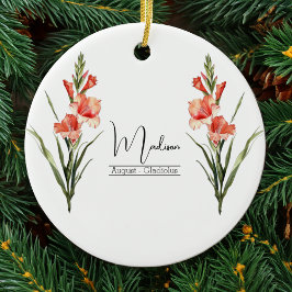 Birth Month Blume August Gladiolus Ornament