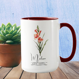 Birth Month Blume August Gladiolus Tasse