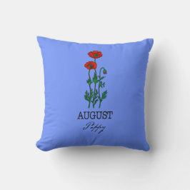 Birth Month Blume August Poppy Kissen