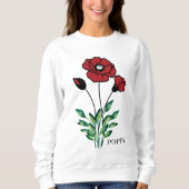 Birth Month Blume August Poppy Sweatshirt (Vorderseite)