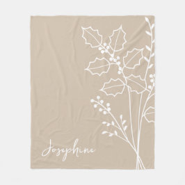 Birth Month Flower, December Calligraphy Name  Fleecedecke