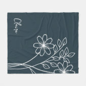 Birth Month Flower, October Calligraphy Name Fleecedecke (Vorderseite (Horizontal))