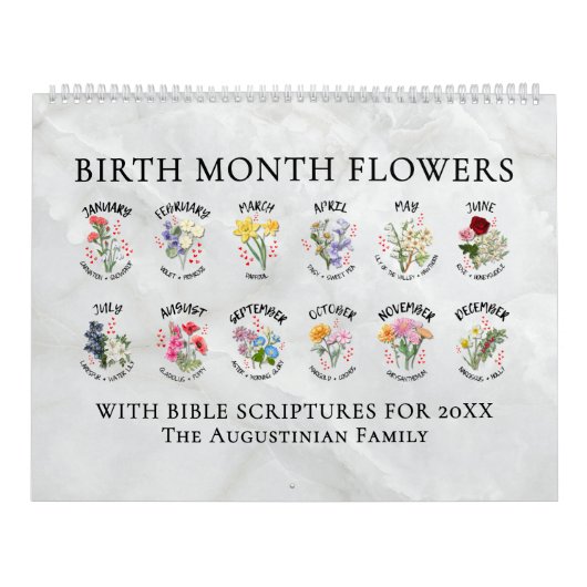 BIRTH MONTH FLOWERS 2026 Christian Kalender (Titelbild)