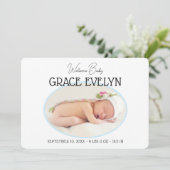 Birth New Baby Simple Foto Flat Ankündigung (Stehend Vorderseite)