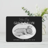 Birth New Baby Simple Foto Flat Ankündigung (Stehend Vorderseite)