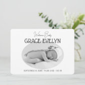 Birth New Baby Simple Foto Flat Ankündigung (Stehend Vorderseite)