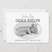 Birth New Baby Simple Foto Flat Ankündigung (Vorderseite)