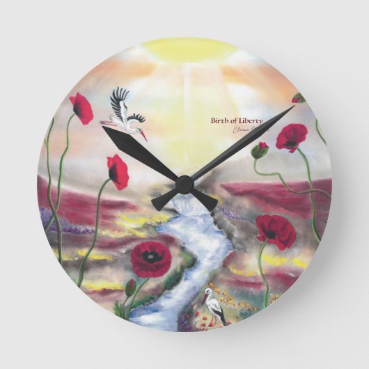 Birth of Liberty Runde Wanduhr (Vorderseite)
