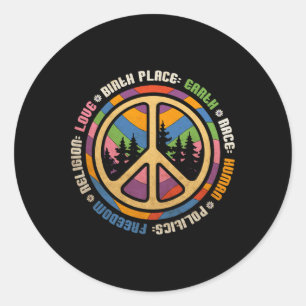 Birth Place Earth Race Human Politics Freedi Reli Runder Aufkleber