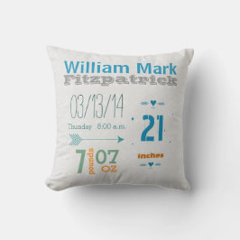 Birth Record Boys Kinderzimmer Geburtsstunde Kissen