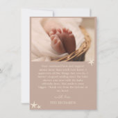 Birth Stat Baby Birth Announcement Foto Vielen Dan Ankündigung (Rückseite)