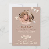 Birth Stat Baby Birth Announcement Foto Vielen Dan Ankündigung (Vorderseite)