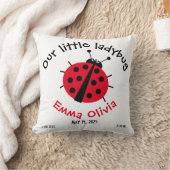 Birth Stat Ladybug Cartoon Girly Niedlich Throw Ki Kissen (Decke)