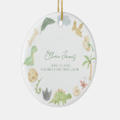 Birth Stats Baby Foto Gender Neutral Dinosaur Boy Keramik Ornament (Rechts)