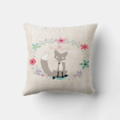 Birth Stats Baby Girl Forest Creatures Fox Kissen (Rückseite)