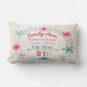 Birth Stats Baby Girl Forest Creatures Fox Lendenkissen (Vorderseite)