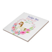 Birth Stats Baby Girl Pink Horse Fliese (Seite)