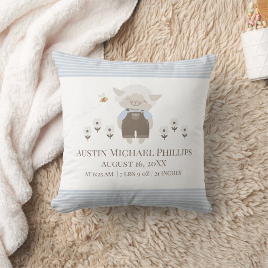 Birth Stats Baby Kinderzimmer Throw Kissen (Decke)