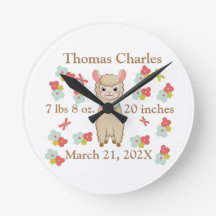 Birth Stats Baby Llamas Blume Schmetterlinge 