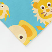 Birth Stats Blue Yellow Jungle Safari Animals Boy Fleecedecke (Ecke)