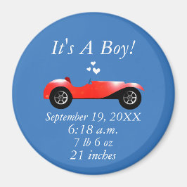 Birth stats Classic Car Geschenke Sweet Red Retro  Magnet