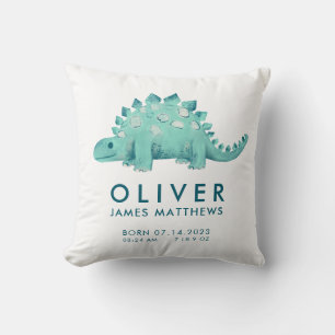 Birth Stats Dinosaur Baby Boys Kissen
