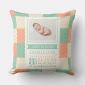 Birth Stats Foto Baby Kissen (Vorderseite)