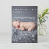 Birth Stats Foto Geburtsankündigung Ankündigung (Stehend Vorderseite)