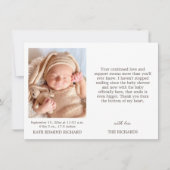 Birth Stats Foto Neue Baby Dusche Ankündigung (Vorderseite)