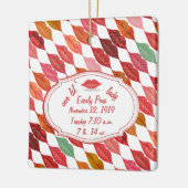 Birth Stats Hipster Baby Girl Retro Lil Lady Keramikornament (Links)