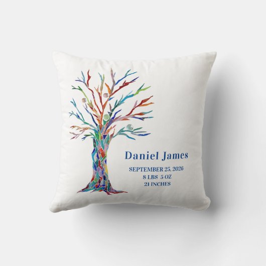 Birth Stats Kinderzimmer Pillow Kissen (Rückseite)