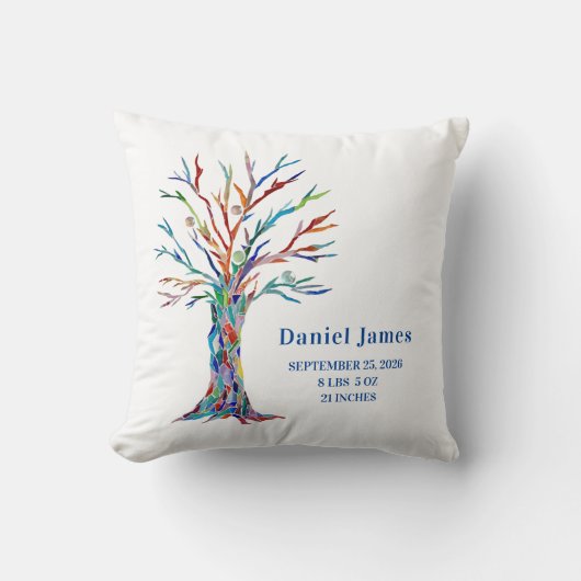 Birth Stats Kinderzimmer Pillow Kissen (Vorderseite)