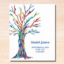 Birth Stats Kinderzimmer Tabletop Plaque mit Easel Fotoplatte