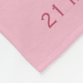 Birth Stats Koala Bear Pink Grüne tropische Blume Fleecedecke (Ecke)