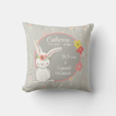 Birth Stats Pillow mit wenig Bunny Kissen (Vorderseite)