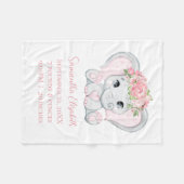 Birth Stats Pink Baby Elephant Baby Baby Baby Baby Fleecedecke (Vorderseite (Horizontal))