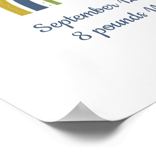 Birth Stats Rainbow Boho New Baby Boy Poster (Ecke)