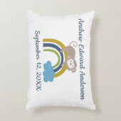 Birth Stats Rainbow Sleeping Animal Baby Gift Dekokissen (Vorderseite(Vertikal))