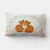 Birth Stats Twin Baby Boys Forest Creatures Fox Lendenkissen (Rückseite)