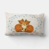 Birth Stats Twin Baby Boys Forest Creatures Fox Lendenkissen (Rückseite)