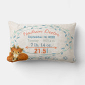 Birth Stats Twin Baby Boys Forest Creatures Fox Lendenkissen (Vorderseite)